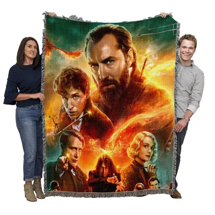 Fantastic Beasts The Secrets of Dumbledore Movie Poster Woven Blanket
