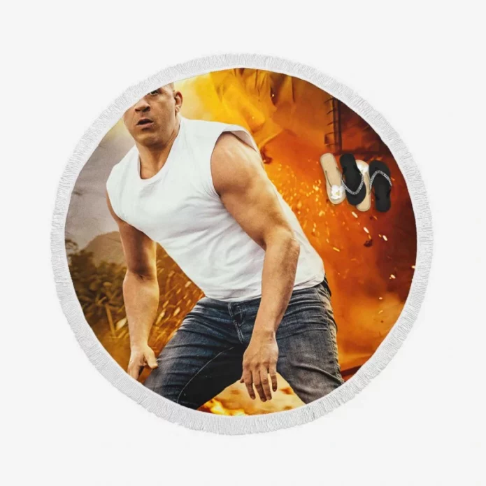 Fast & Furious 9 Movie Dominic Toretto Round Beach Towel