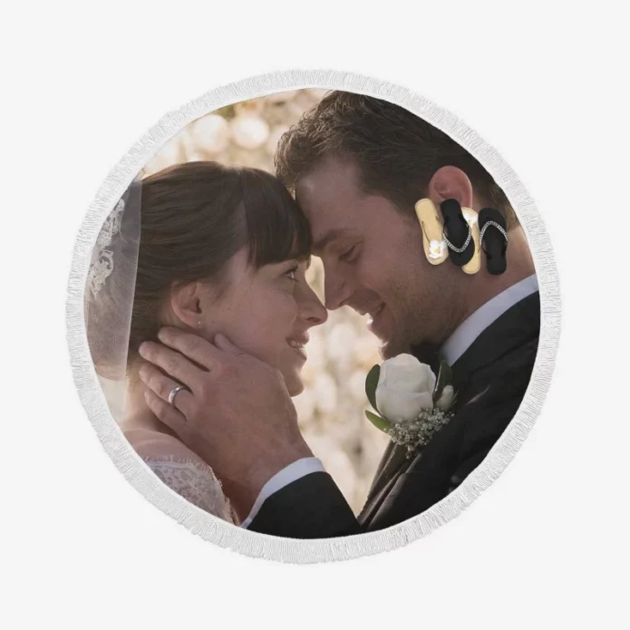 Fifty Shades Freed Movie Romantic Round Beach Towel