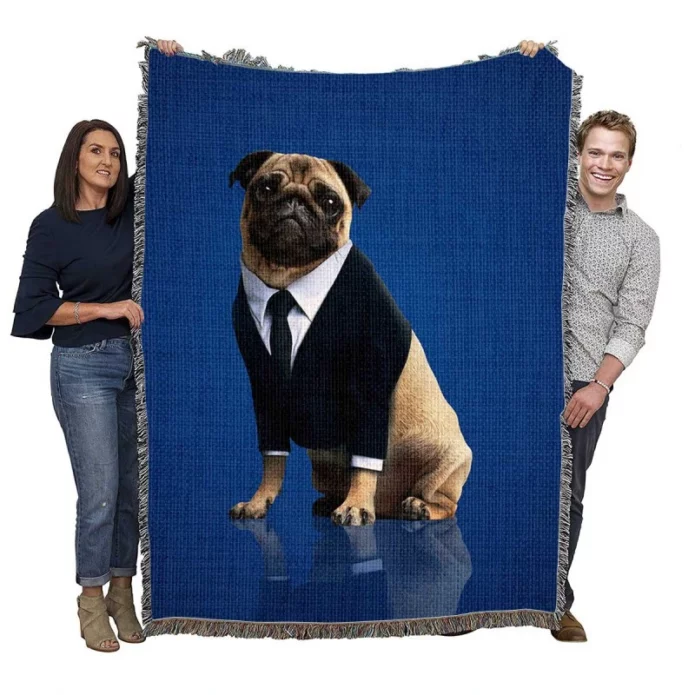 Frank the Pug Men in Black International Movie Woven Blanket