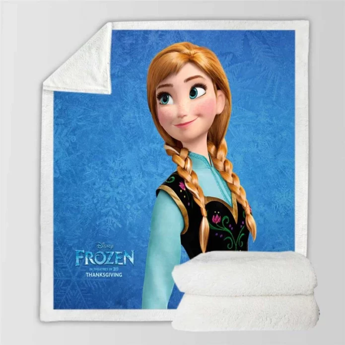 Frozen Animated Movie Anna Sherpa Fleece Blanket