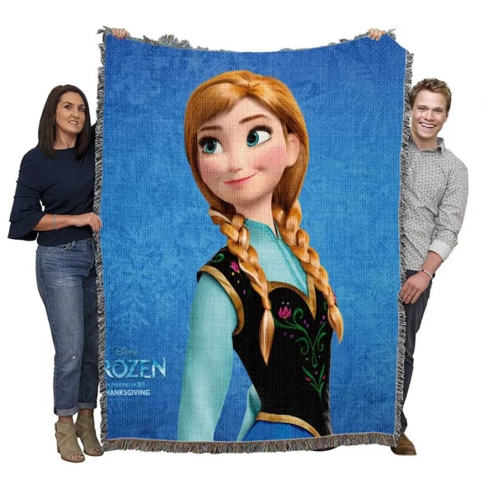 Frozen Animated Movie Anna Woven Blanket