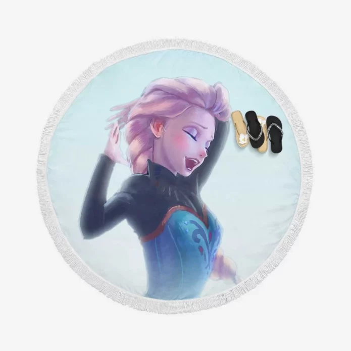 Frozen Children Film Elsa Round Beach Towel