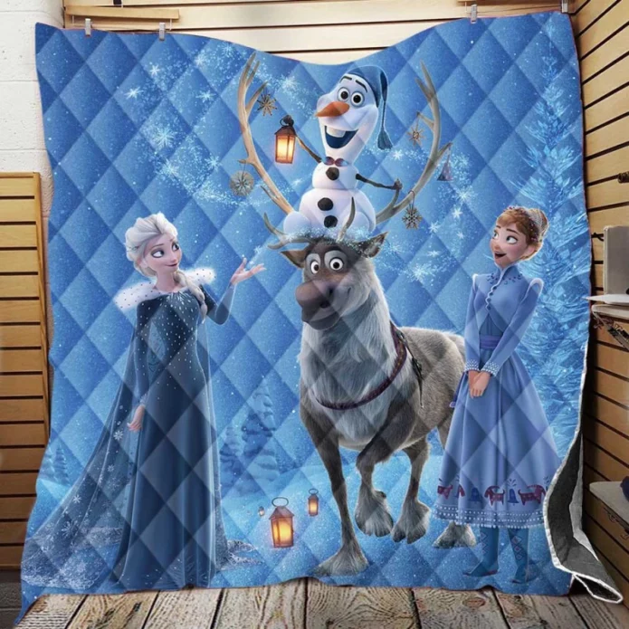 Frozen Movie Disney Elsa and Anna Quilt Blanket