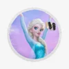 Frozen Movie Elsa Ice Castle Princess Round Beach Towel