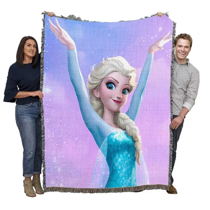 Frozen Movie Elsa Ice Castle Princess Woven Blanket