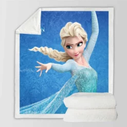 Frozen Movie Elsa Princess Sherpa Fleece Blanket