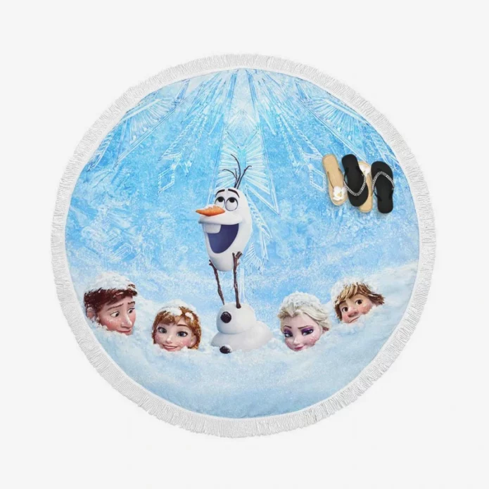 Frozen Movie Poster Round Beach Towel