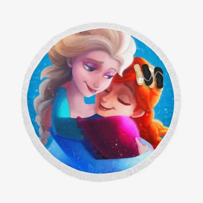 Frozen Movie Princess Round Beach Towel