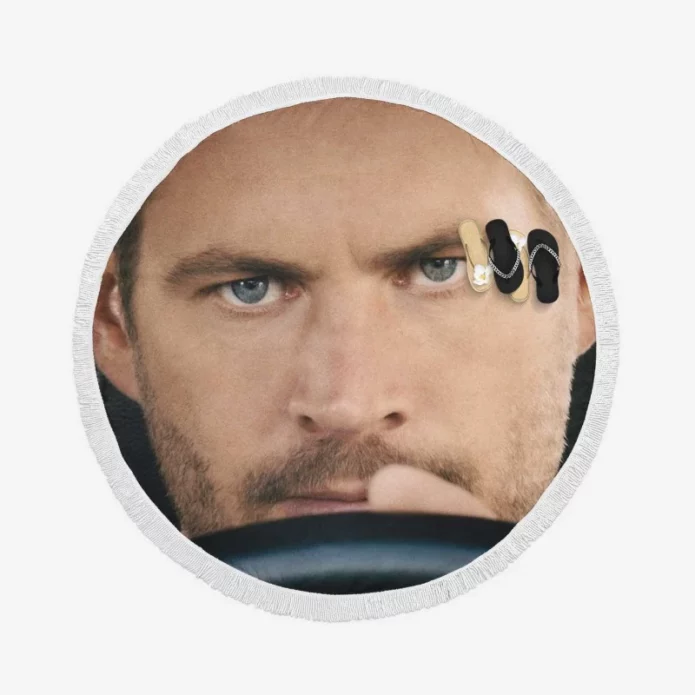 Furious 7 Movie Brian Paul Walker Round Beach Towel