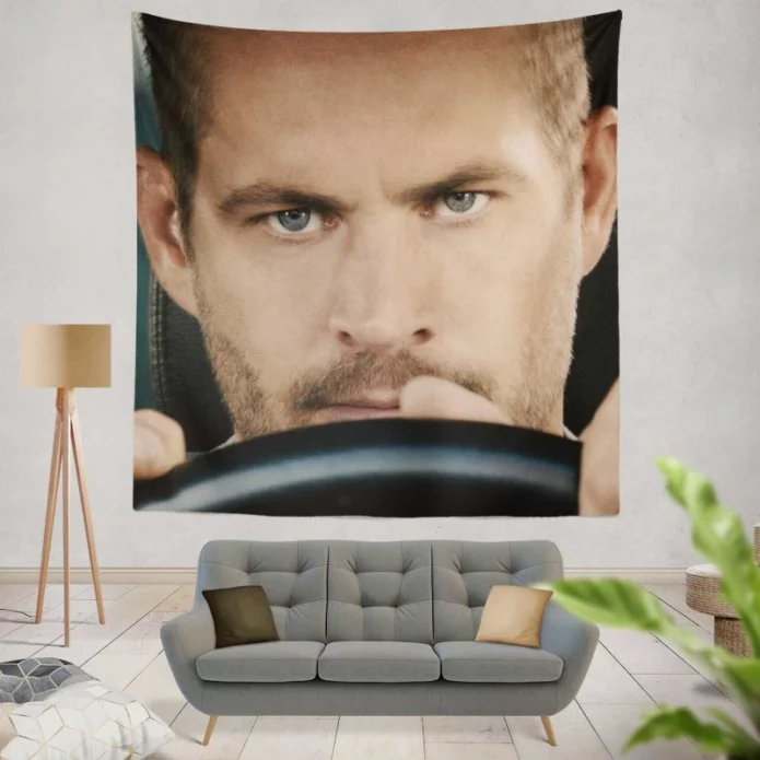 Furious 7 Movie Brian Paul Walker Wall Hanging Tapestry