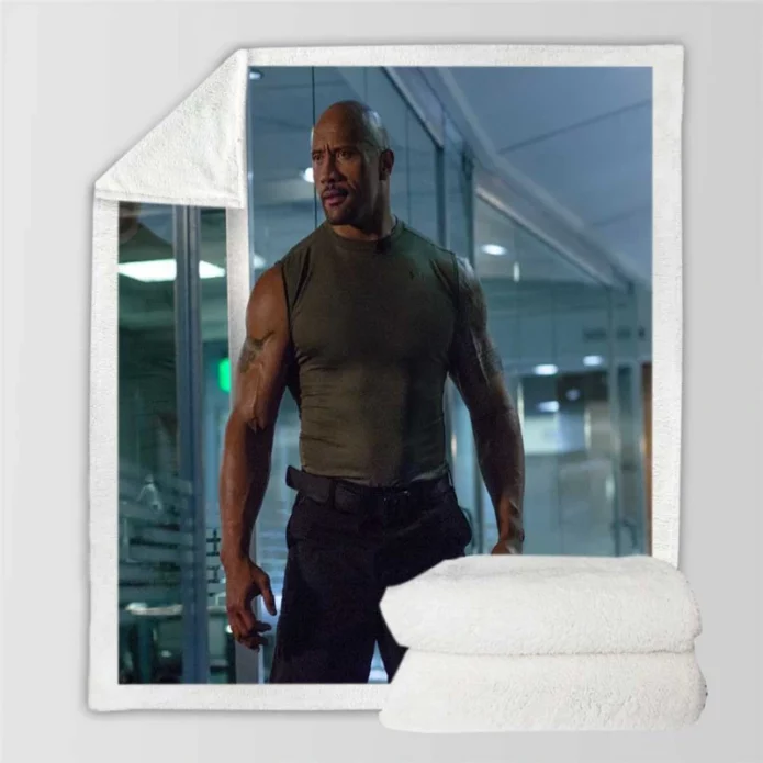 Furious 7 Movie Dwayne Johnson Sherpa Fleece Blanket