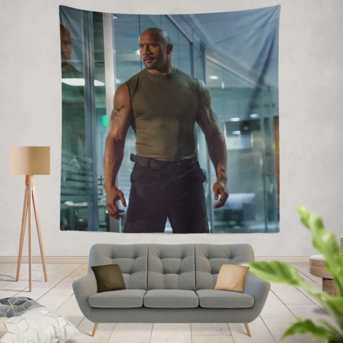 Furious 7 Movie Dwayne Johnson Wall Hanging Tapestry