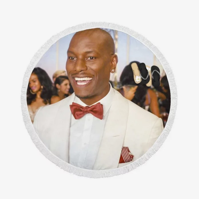 Furious 7 Movie Tyrese Gibson Roman Pearce Round Beach Towel