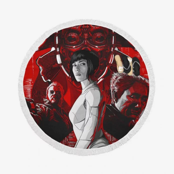 Ghost in the Shell Movie Scarlett Johansson Round Beach Towel