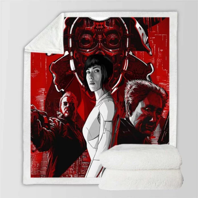 Ghost in the Shell Movie Scarlett Johansson Sherpa Fleece Blanket