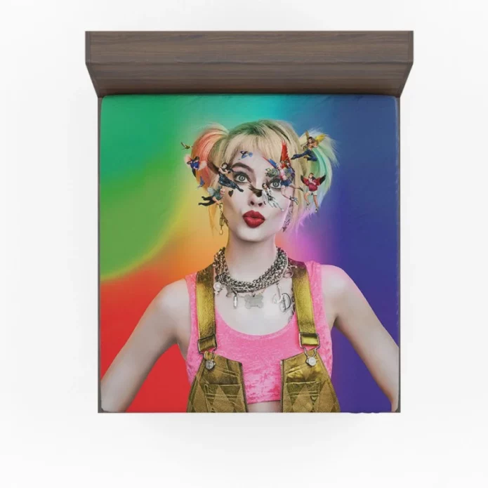 Harley Quinn Birds of Prey Movie Margot Robbie Fitted Sheet