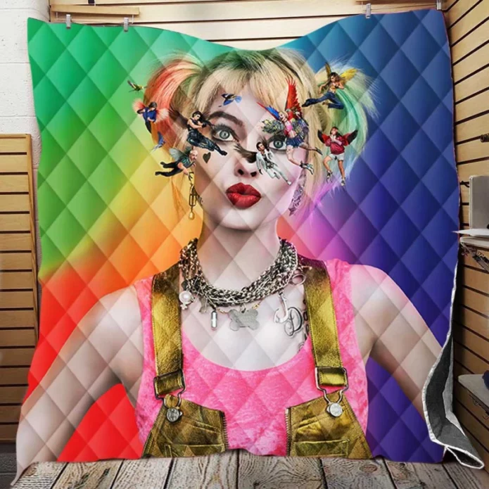 Harley Quinn Birds of Prey Movie Margot Robbie Quilt Blanket