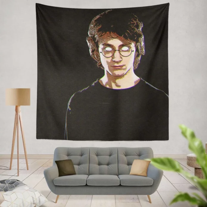 Harry Potter Movie Daniel Radcliffe Glitch Art Wall Hanging Tapestry
