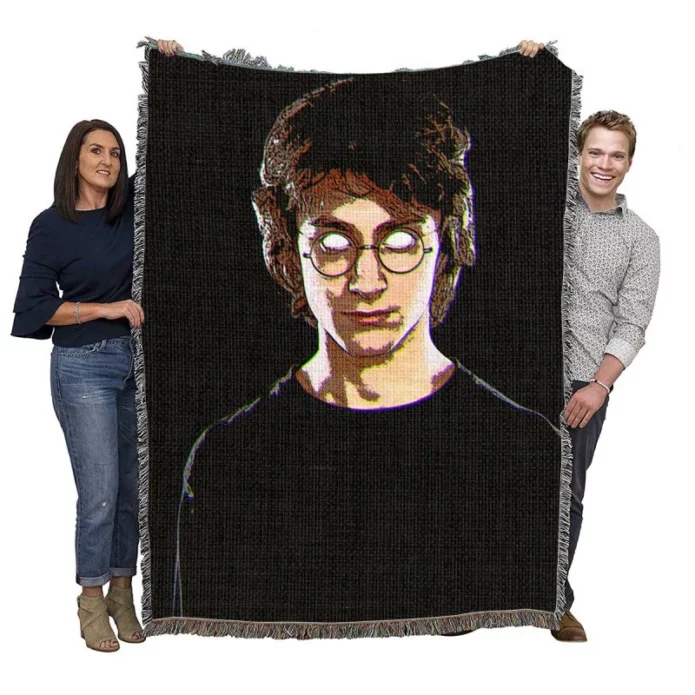 Harry Potter Movie Daniel Radcliffe Glitch Art Woven Blanket