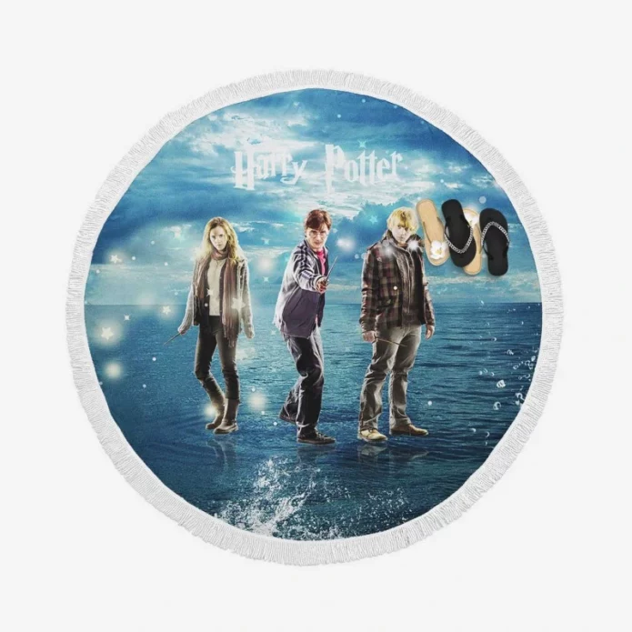 Harry Potter Movie Ron and Herione Round Beach Towel