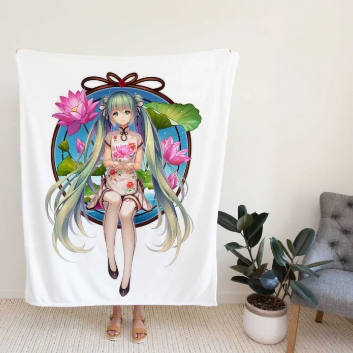 Hatsune Miku Anime Fleece Blanket