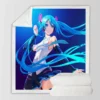 Hatsune Miku Anime Girl Vocaloid Long Hair Sherpa Fleece Blanket