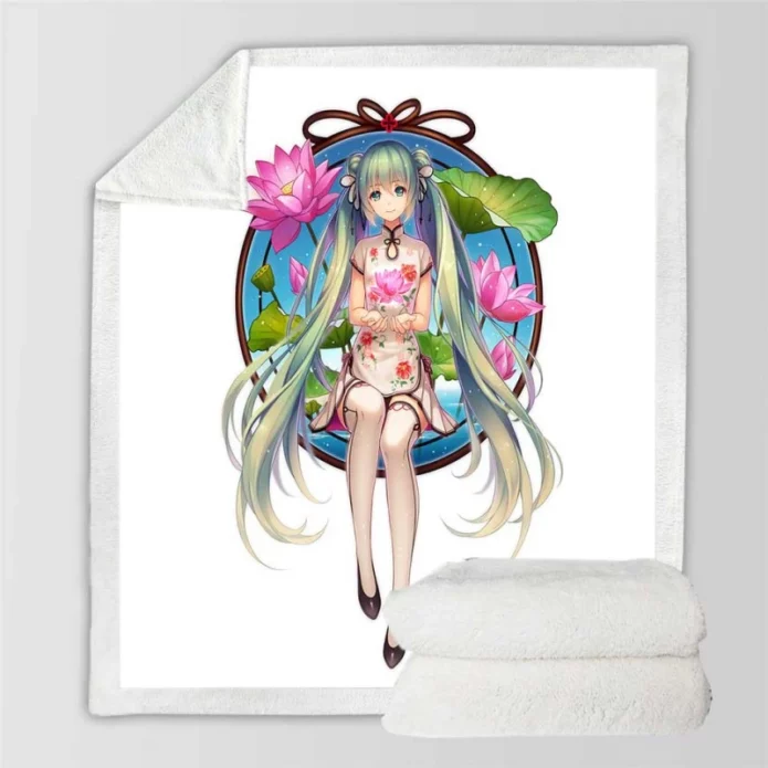 Hatsune Miku Anime Sherpa Fleece Blanket