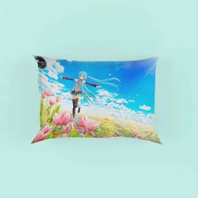 Hatsune Miku Flowers Tulips Anime Pillow Case