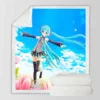 Hatsune Miku Flowers Tulips Anime Sherpa Fleece Blanket