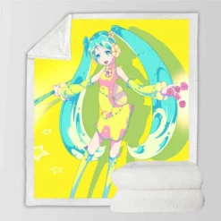 Hatsune Miku Vocaloid Japanese Anime Sherpa Fleece Blanket