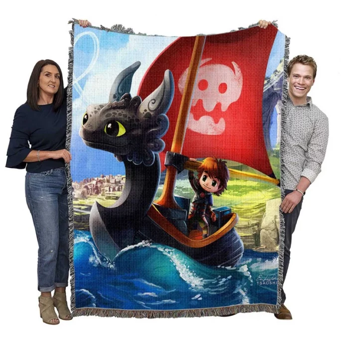 How To Train Your Dragon Movie Hiccup Chibi Woven Blanket