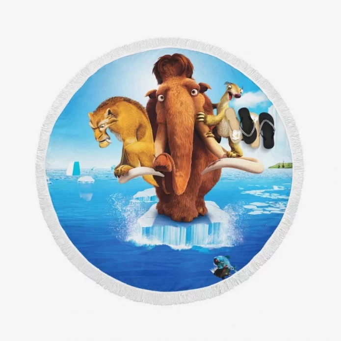 Ice Age Continental Drift Kids Movie Round Beach Towel