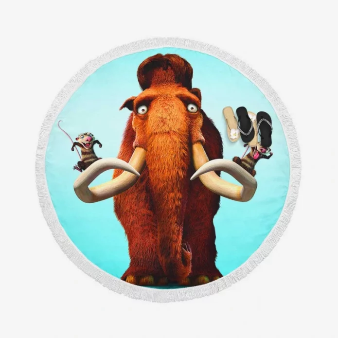 Ice Age Dawn of the Dinosaurs Movie Round Beach Towel