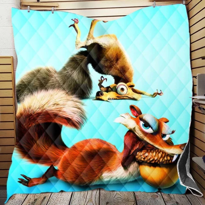 Ice Age Dawn of the Dinosaurs Movie Scrat Quilt Blanket
