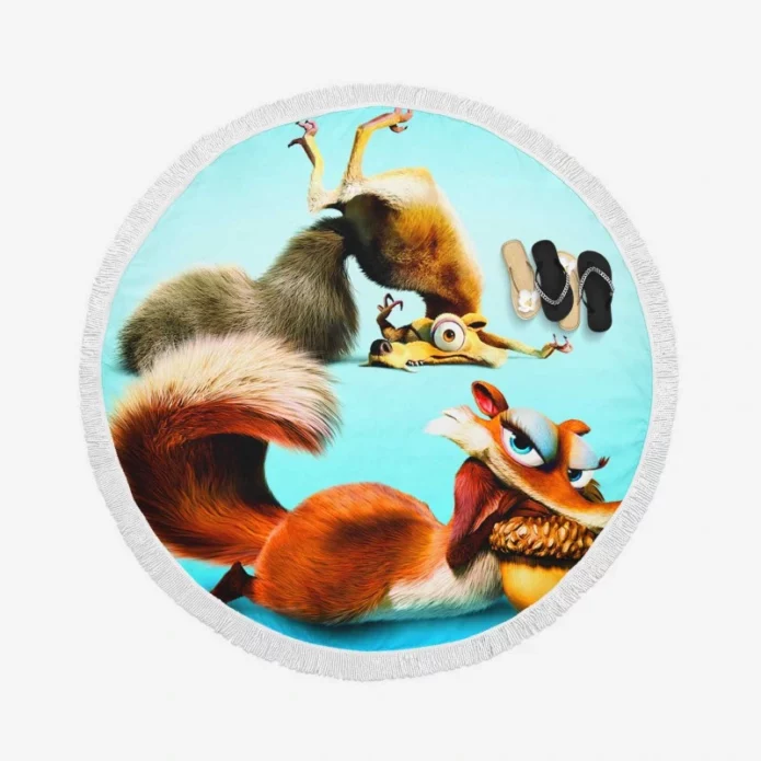 Ice Age Dawn of the Dinosaurs Movie Scrat Round Beach Towel