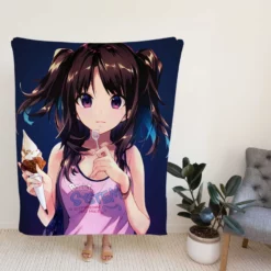 Ice Cream Desert Anime Girl Fleece Blanket