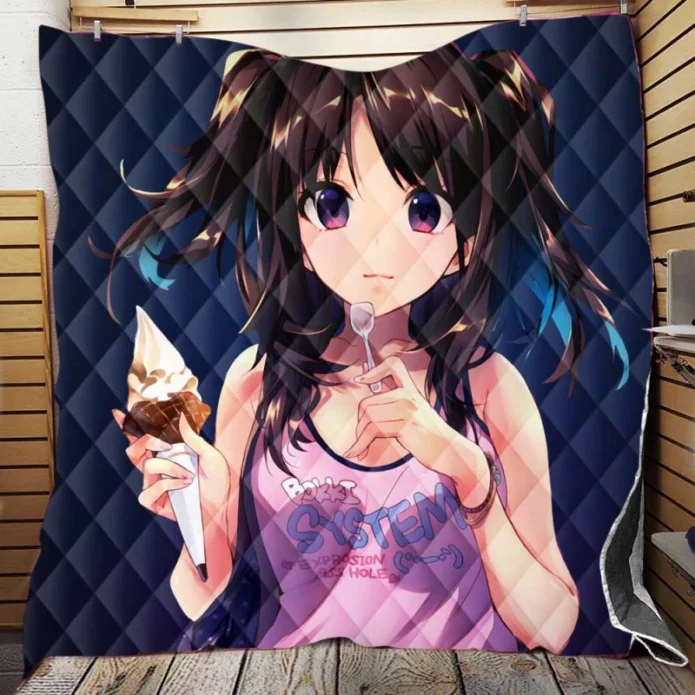 Ice Cream Desert Anime Girl Quilt Blanket