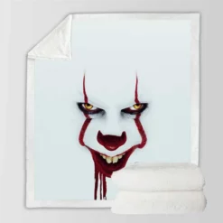 It Chapter Two Film Pennywise White Sherpa Fleece Blanket