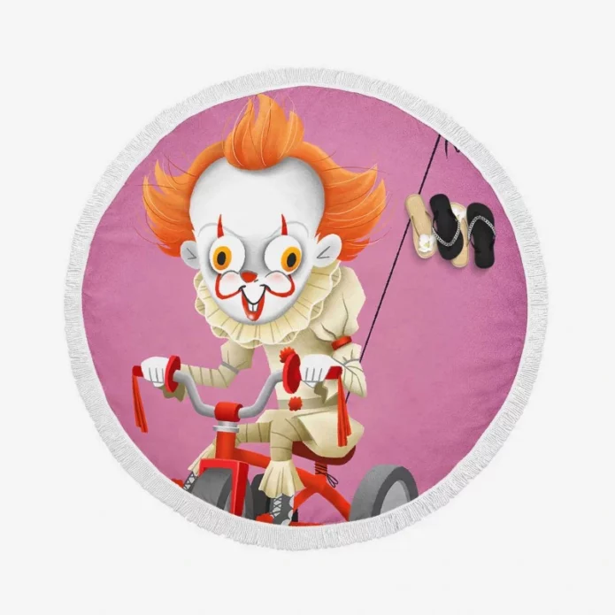 It Movie Clown Round Beach Towel