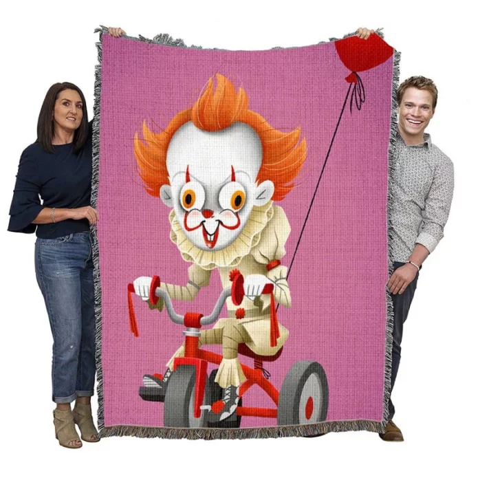 It Movie Clown Woven Blanket