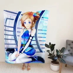 Japanese Anime Girl Fleece Blanket