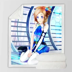 Japanese Anime Girl Sherpa Fleece Blanket