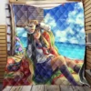 Japanese Anime School Girl Quilt Blanket