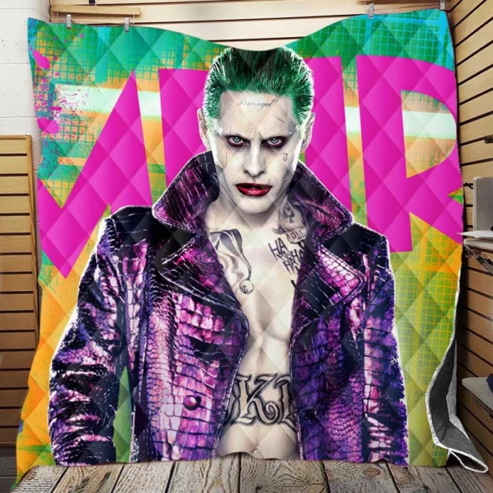 Jared Leto as The Joker in Suicide Squad Movie Quilt Blanket