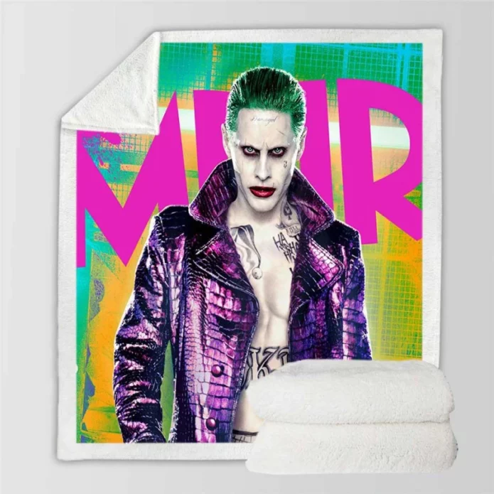 Jared Leto as The Joker in Suicide Squad Movie Sherpa Fleece Blanket
