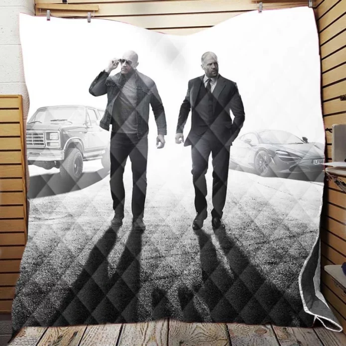 Jason Statham Dwayne Johnson in Fast & Furious Movie Quilt Blanket