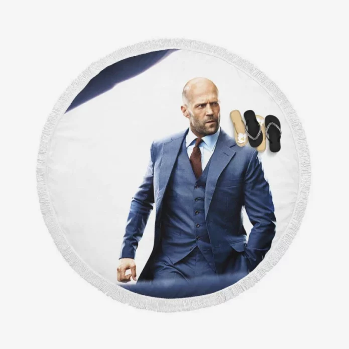 Jason Statham in Fast & Furious Presents Hobbs & Shaw Movie Round Beach Towel