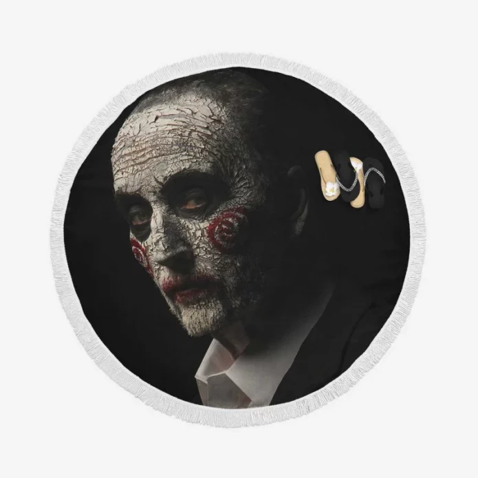 Jigsaw Movie Saw Tobin Bell Round Beach Towel