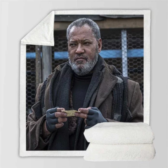 John Wick Chapter 3 Parabellum Movie Laurence Fishburne Sherpa Fleece Blanket